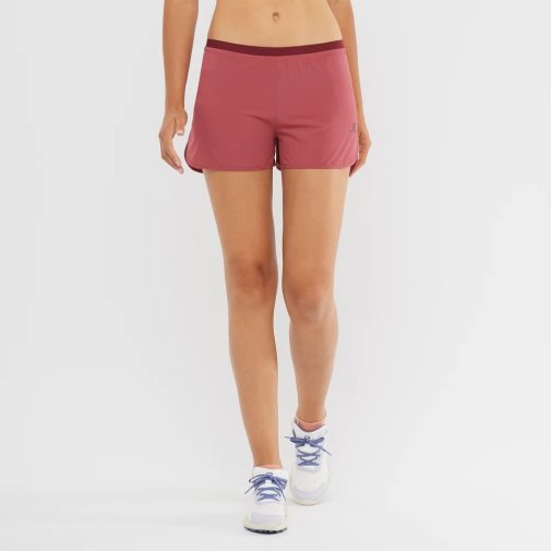 Pink Salomon Cross 3'' Women's Running Shorts | PH 13082X